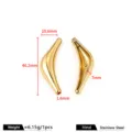 Stainless steel curved tube waterdrop pendant DIY jewelry making component gold color 1pc - Curved Horn Style (F332) / 10.6x46.2mm / Gold