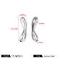 Stainless steel dual-hole curved teardrop pendant DIY jewelry finding for necklace making. - Twisted Water Drop Style (F333) / 8x35.2mm / Steel