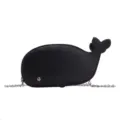 Joli sac bandouliere pour enfants en forme de baleine noire avec chaine argente, style. - Noir