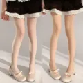 Summer shimmering sheer tights nude pantyhose with shiny glitter for women slim legs - One Size / 2 Pairs Set / White And Skin Tone