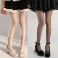 Sheer shimmer pantyhose variant in nude and black, ultra-thin sparkle tights for women. - One Size / 2 Pairs Set / White and Black