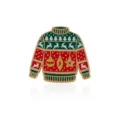 Weihnachtspullover Emaillierte Anstecknadel Rot Gruen Rentier Brosche Festlicher Schmuck - Weihnachtspullover-Stil (ZW3478 1#)