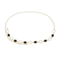 Vintage gold chain waist belt with black oval stones for dresses and women fashion wear - Palace Style Black (ZW331 3#) / Black