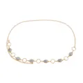 Gold Metal Chain Belt with Cracked Turquoise Stones Retro Waist Accessory for Women - Palace Style Cracked White (ZW331 4#) / Cracked White