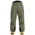 Winter waterproof thick cargo ski pants for men and women, straight outdoor snow trousers. - Army Green