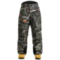 Winter waterproof windproof camo ski pants for men and women outdoor cargo snow pants. - Leaf Black
