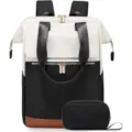 Grosse kapazitaet damen laptop rucksack stilvoll schwarz weiss reise schultertasche - Große Größe Zweiteiliges Set / Cremeweiß Und Schwarz