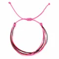 Bracciale intrecciato multifilo regolabile con cordini rosa, neri e rossi per ogni occasione. - Rosa Nero Rosso Blocco di Colore (X-B25031301A)