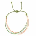 Braccialetto dell'amicizia intrecciato multistrato regolabile corda colorata stile chic - Verde Arancione Bianco Blocco di Colore (X-B25031301F)