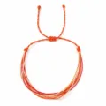 Braccialetto intrecciato a più fili regolabile con tonalità vivaci di arancione, rosso e beige. - Arancione Rosso Beige Blocco di Colore (X-B25031301C)