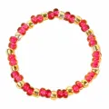 Women's red and gold beaded bracelet, elegant traditional style stackable jewelry accessory. - Style J - Red and Gold (FG-R24011204J)