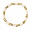 Women pearl gold bead bracelet elegant minimalist wrist jewelry fashion accessory charm gift - Style G - White and Gold Square (FG-R24011204G)