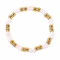 Pink and gold beaded bracelet variant, stylish women's beaded jewelry accessory for daily wear. - Style B - Pink and Gold Round (FG-R24011204B)