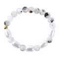 Bracelet de perles fait main avec cristaux facettés et perles blanches, style minimaliste. - 8MM 20 pcs / Couleurs Mixtes