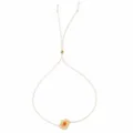 Dames bloem platte knoop touw armband, witte gewoven verstelbare frisse stijl armband. - Witte Stijl (GZ-B25010901C)