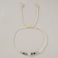 Handgemaakte gevlochten edelstenen armband met verstelbaar koord en kleurrijke kristalkralen. - Stier(B-B24101701C)