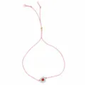 Dames roze koord verstelbare armband met schattige witte kraal bloemhanger dagelijks. - Roze Stijl (GZ-B25010901E)