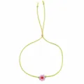 Vrouwen schattige bloem kralen verstelbare koord armband fris geweven sieraden cadeau - Geelgroene Stijl (GZ-B25010901A)