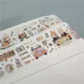 Niedliches Kaninchen dekoratives PET Klebeband für Tagebuch Scrapbooking Basteln - Kaninchen Handwerk Werkstatt (Doppelblitzfolie)