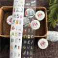 Leuke winterserie washi tape set met nummers, letters en schattige dalmatische hondjes. - Puppy 123 / 50cm Verdeeld