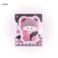 Mini cuaderno tierno de dibujos animados agenda de bolsillo portátil regalo papelería. - Cuaderno Oso Negro Rosa