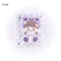Mini cuaderno de cuadros morados lindo diario portátil con portada de chica gato de anime - Cuaderno Gato Morado