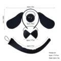 Halloween spotted dog costume set including ears headband bow tie tail party dress up prop - All Black Pug 4-Piece Set