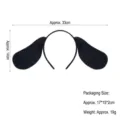 Black animal ear headband for party dress up, lightweight costume accessory with package info. - All Black Pug Ears Headband