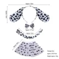 Kids dalmatian costume set halloween animal ear headband bow tie tutu skirt party dress up - Spotted Dog 3pcs Set + White Polka Dot Tutu Skirt