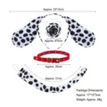 Dalmatian costume set with ears headband, red collar, tail and nose for Halloween party dress up - Spotted Dog Ears Nose Tail and Red PU Collar Set