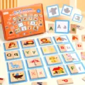 Jeu educatif en bois 2-en-1 d'association d'ombres et de lettres pour les jeunes enfants. - Correspondance Ombre & Lettre 2-en-1