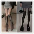 Fake two-piece fishnet tights, black sheer over-the-knee stockings for women variant - One Size / Spliced [1 Mid Tube + 1 High Tube]