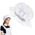 Chapeau de servante en dentelle blanche, coiffe volante mignonne pour fêtes cosplay. - Chapeau
