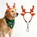Kerst huisdier rendier gewei haarband en groene ruit bandana kostuum voor honden en katten feest. - Kleine Bruine Hoorns