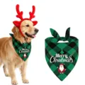 Kerst Hond Bandana en Rendier Gewei Set Festieve Huisdier Feest Kostuum Outfit - Groene slab