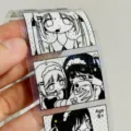 Holografische washi tape met schattige anime meisjes illustraties voor dagboek. - Radio Maid Cafe (Sterrenflits PET) / 4cm