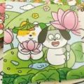 Schattig vierkant notitieboek voor studenten, lotus dier illustratie omslag, dagboek. - Veel Geluk Lotus