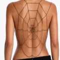 Catena da corpo a ragnatela gotica elegante gioiello da schiena punk per donne - Nero