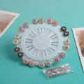 Colorful resin flower brooch long pins set for women scarf hijab accessories decoration - Oil Dropping Flower + Pin Stopper (20 Pins/1 Set)