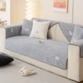 Thickened plush sofa cover set with backrest towel and matching pillows for living room - 70*70 / Gray