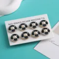 Elegante zwart gouden bloem hijab magneten parel magnetische speldjes accessoires set - Bloemenstijl 1