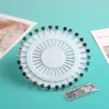 Mehrfarbige Strass Kopftuchnadeln Variante Set mit rundem Display-Rad und praktischen Ruecken. - Diamant-Bohrstil Mit Pin-Stopper