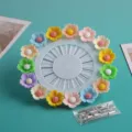 Colorful resin flower brooch accessories, floral straight pins DIY clothing jewelry items. - Large Daisy + Pin Stopper (15 Pins/1 Set)