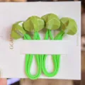 Fluorescent green faceted pentagram hair rope cute handmade hair accessories for girls. - Green