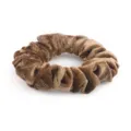 Brown velvet scrunchie for women hair styling high elasticity pony tail hair accessories - Khaki