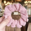 Coletero de lino rosa accesorios para el cabello dulces minimalistas banda elástica mujer - Rosa