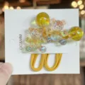 Glitter bear hair ties cute kids hair accessories colorful sparkling pony tail holder - Yellow
