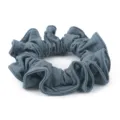 Dark grey honeycomb ice silk hair scrunchie, high elastic fabric hair tie for daily use. - Haze Blue