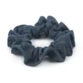 Dark blue honeycomb ice silk scrunchie minimalist hair tie elastic hair accessory for women. - Grey Blue