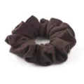 Elastico per capelli in feltro di lana marrone da donna, raffinato accessorio per coda. - Marrone scuro
